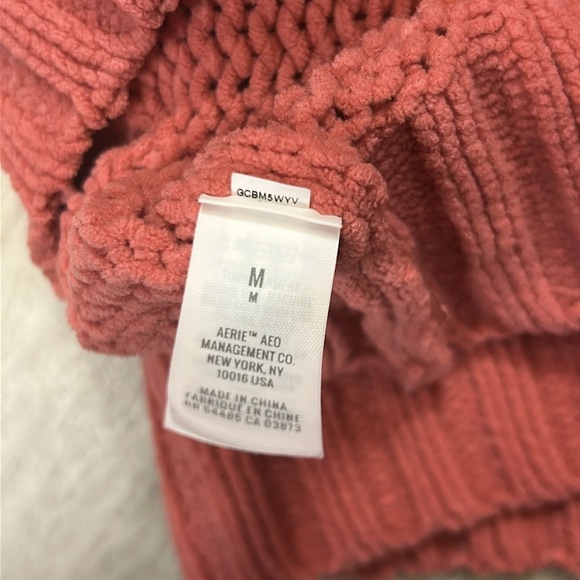 Aerie Dusty Rose Cozy Knit V-Neck Relaxed Fit Oversized LS Sweater / NWOT / Sz M - Picture 7 of 8